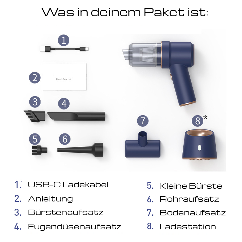 Powercleaner™ | 2in1 Staubsauger und Druckluftpistole