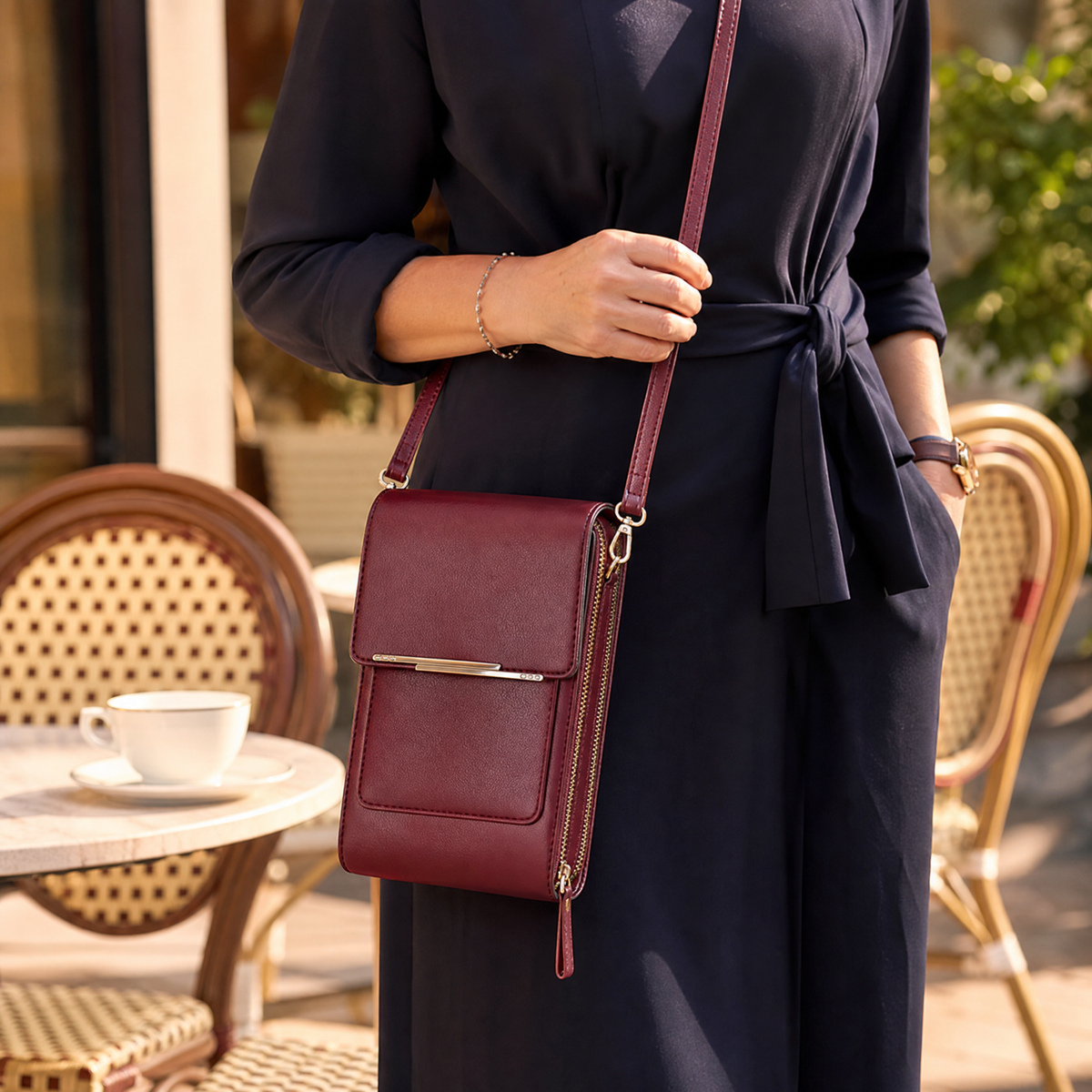 Elegante Umhängetasche am Körper