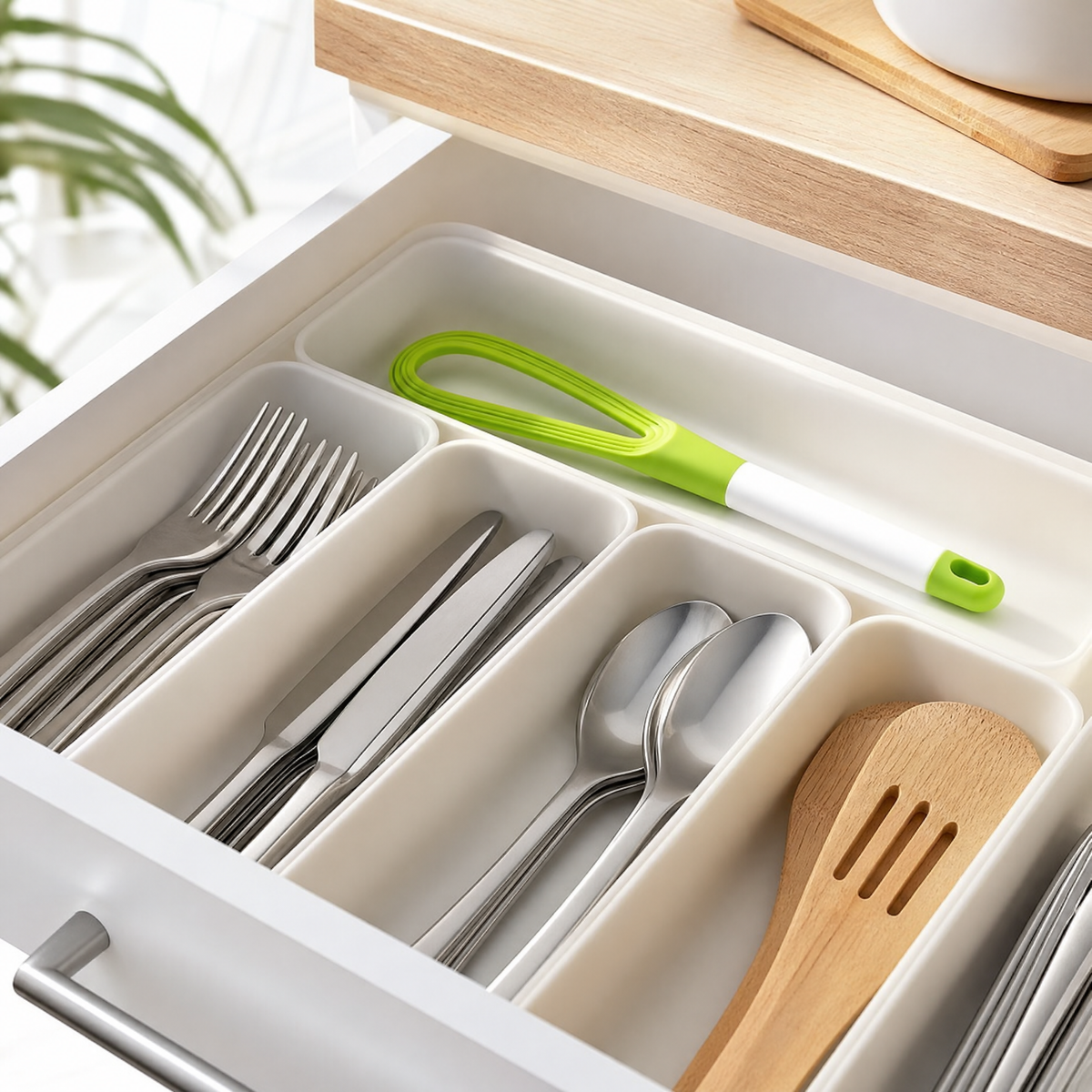 TwistWhisk platzsparend verstaut