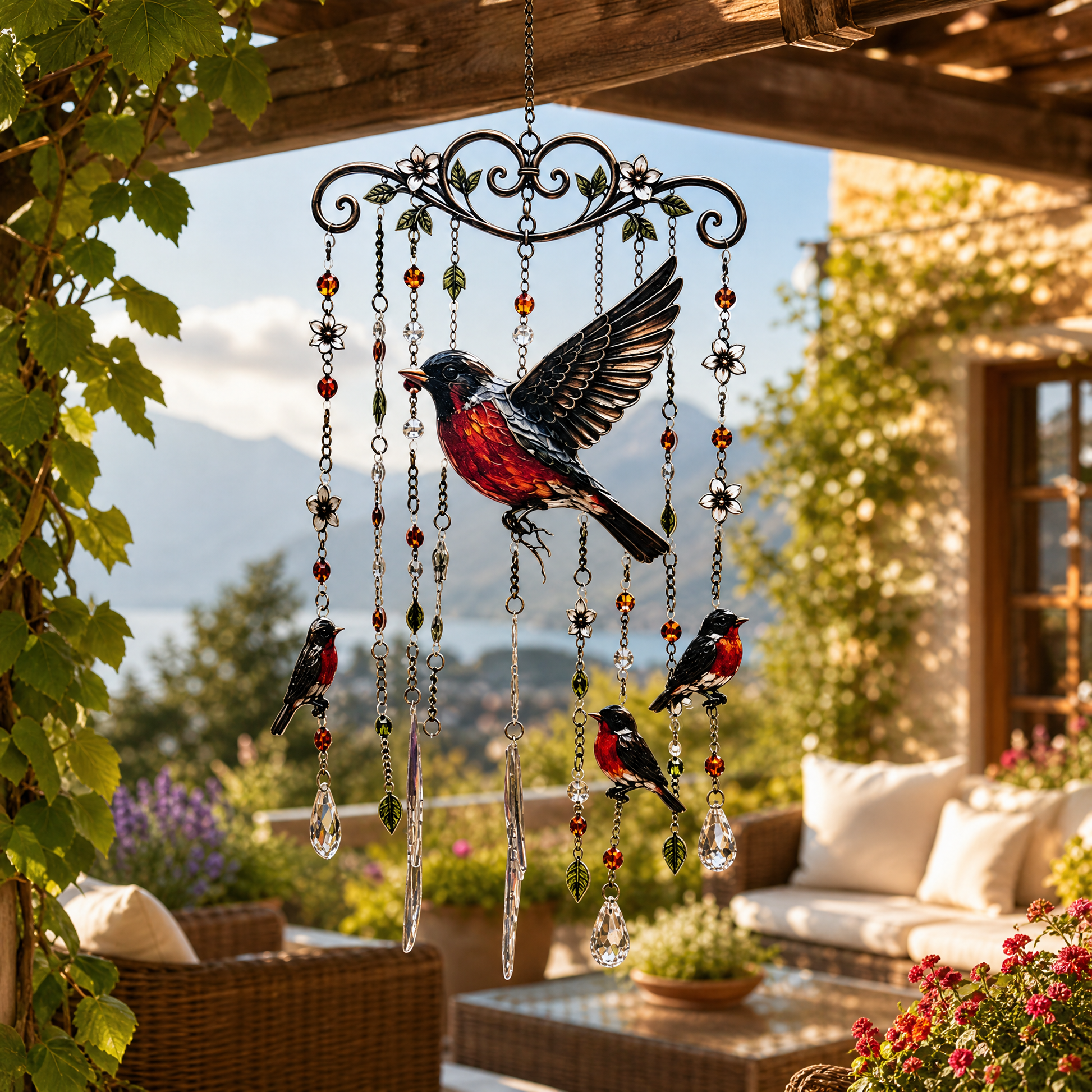 Windspiel auf der Terrasse
